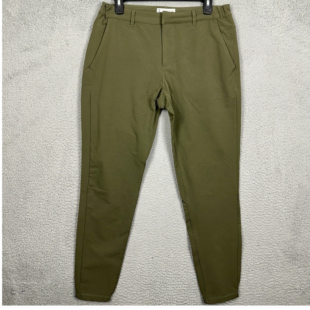 Tailored Athlete Pants Mens Medium Green Everyday Tech Trouser Chino Stretch EUC